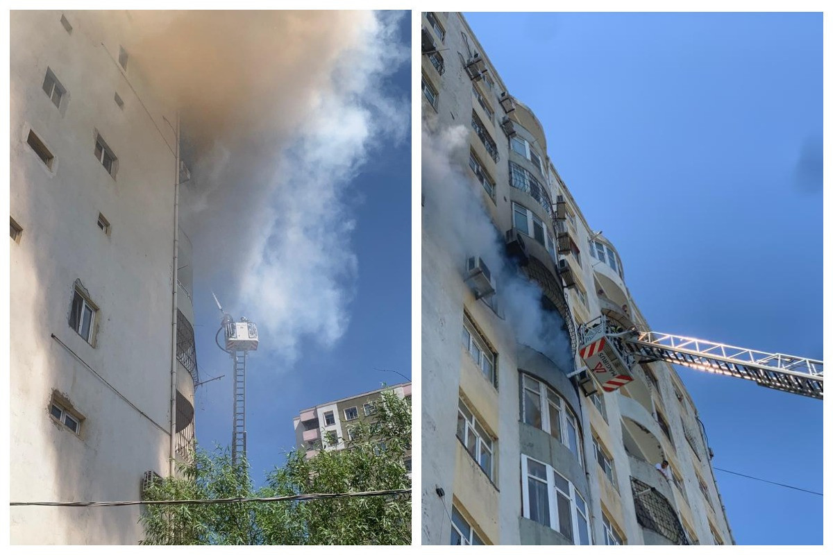 Пожар в жилом здании в Баку