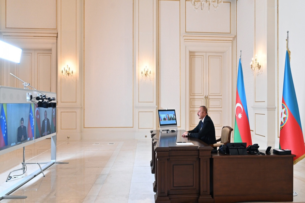 President Ilham Aliyev met with President of Venezuela Nicolas Maduro in format of video conference