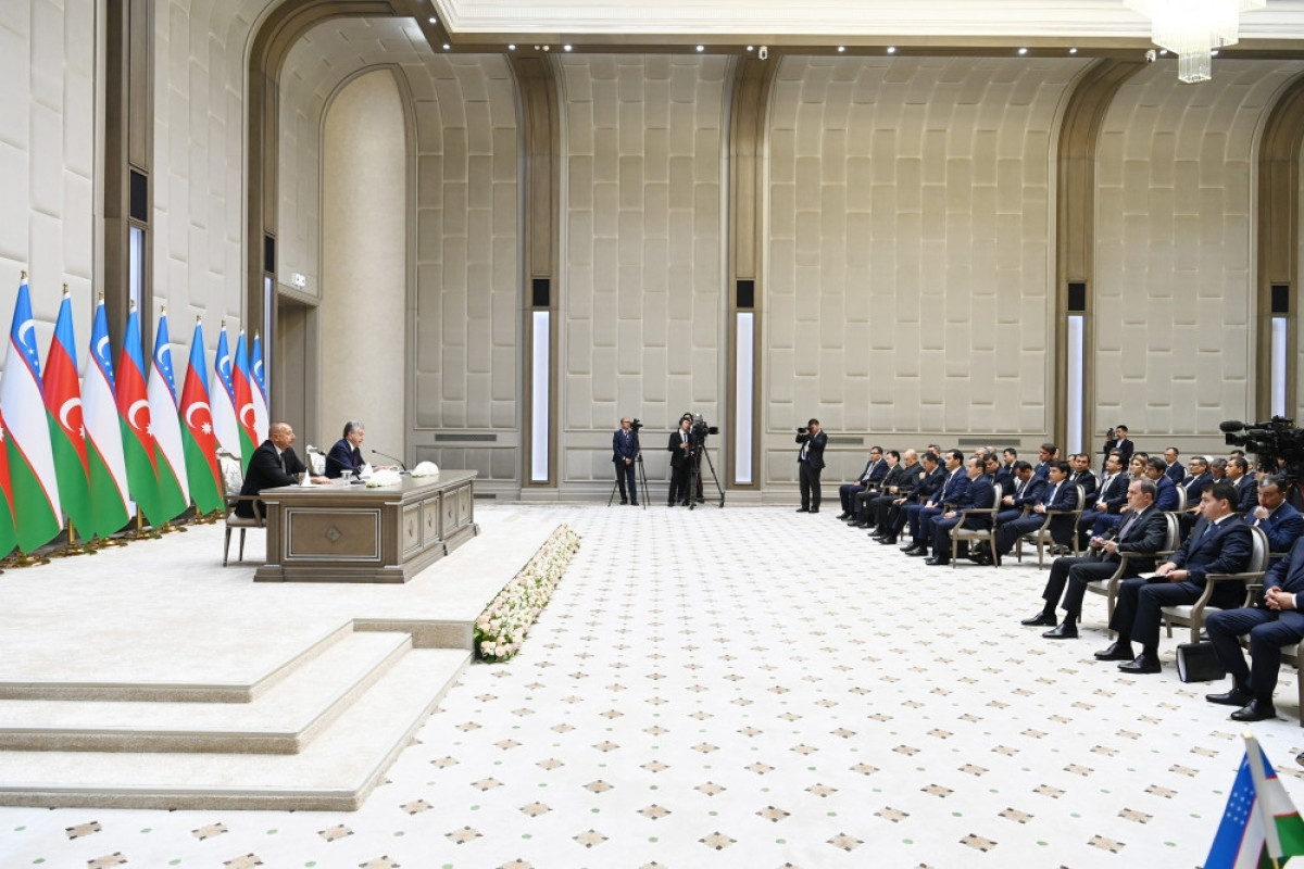 Presidents of Azerbaijan and Uzbekistan made press statements