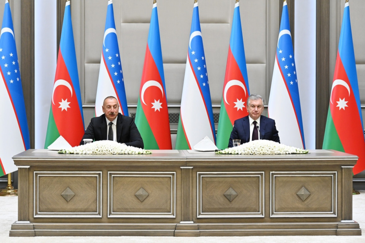 Presidents of Azerbaijan and Uzbekistan made press statements