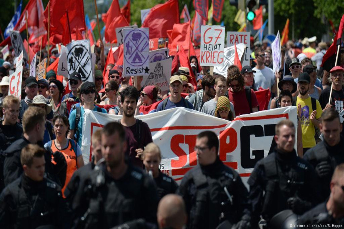 Protesters gather as G-7 leaders set to arrive in Germany