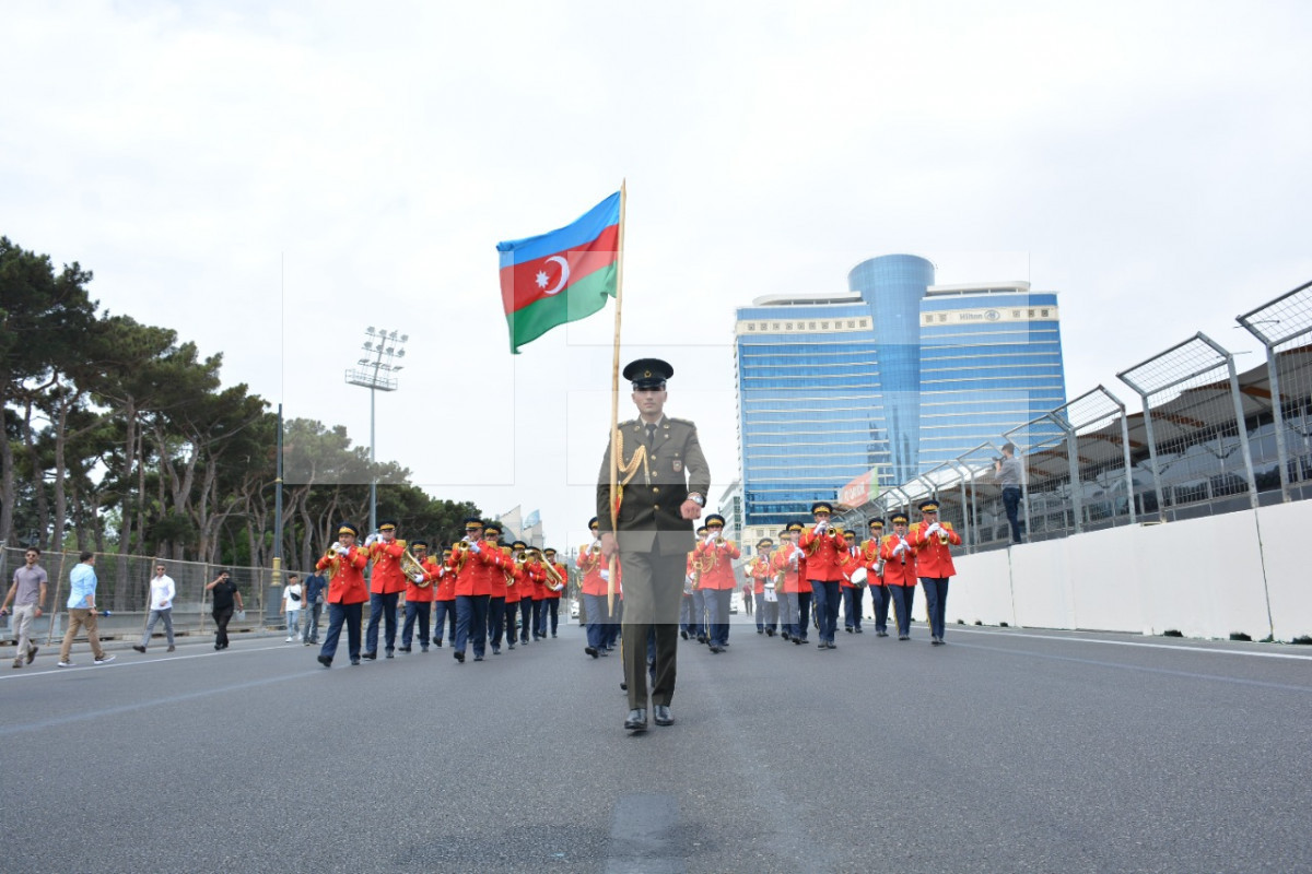 Military bands hold demonstration of performances on occasion of Day of Azerbaijani Armed Forces in Baku-PHOTOSESSION 