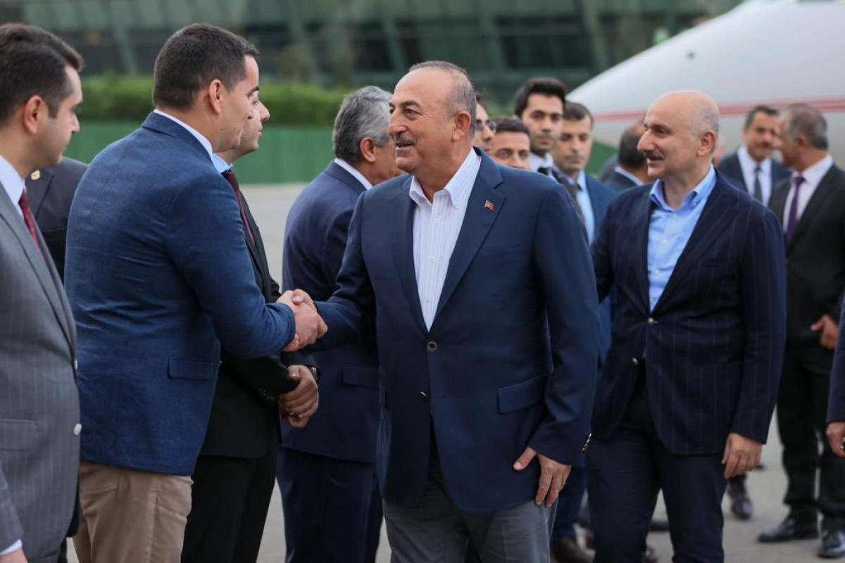 Turkish Foreign Minister Mevlut Cavusoglu arrived in Baku