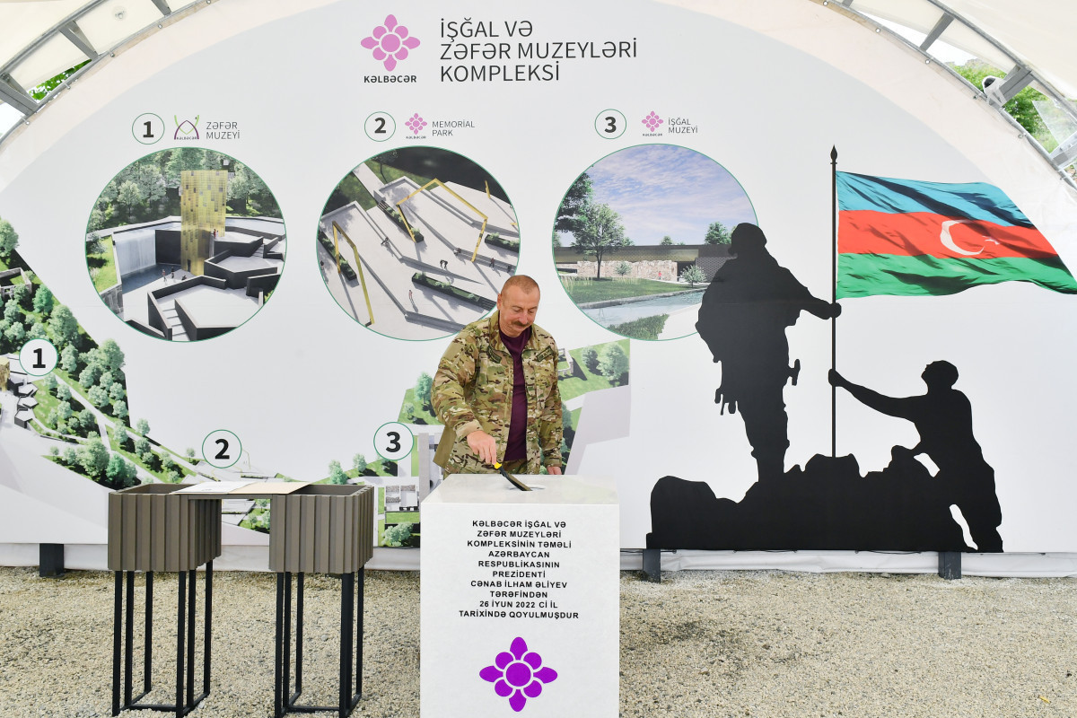 President Ilham Aliyev laid the foundation stone for the Kalbajar Occupation and Victory Museums Complex, water production plant