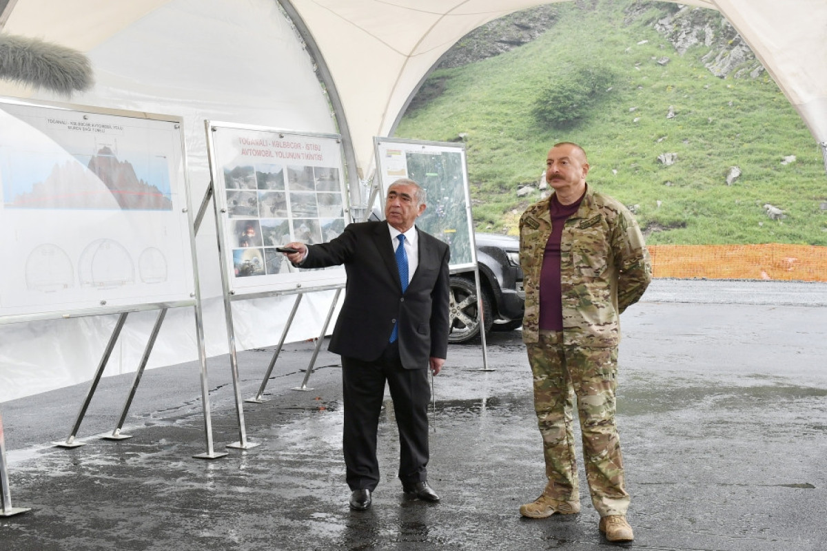 President Ilham Aliyev reviewed construction of two tunnels in Goygol district