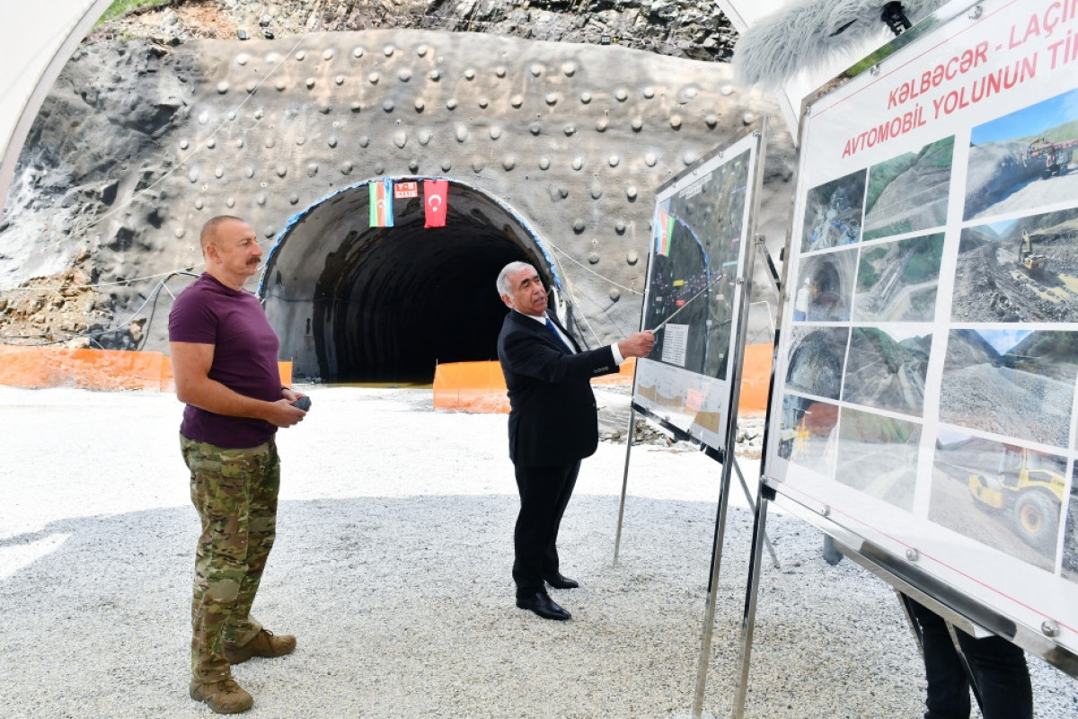 President Ilham Aliyev viewed construction progress of Kalbajar-Lachin highway