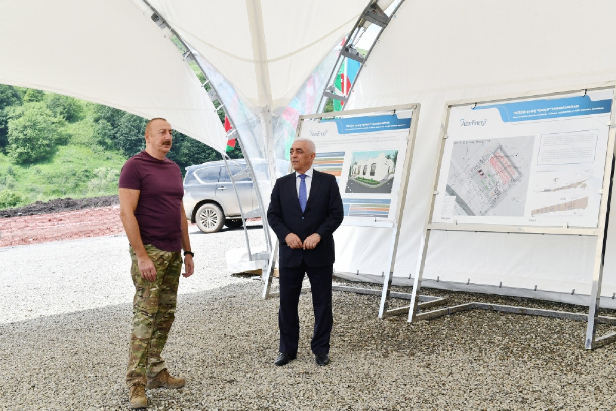 President Ilham Aliyev viewed work done at “Gorchu” power substation in Lachin