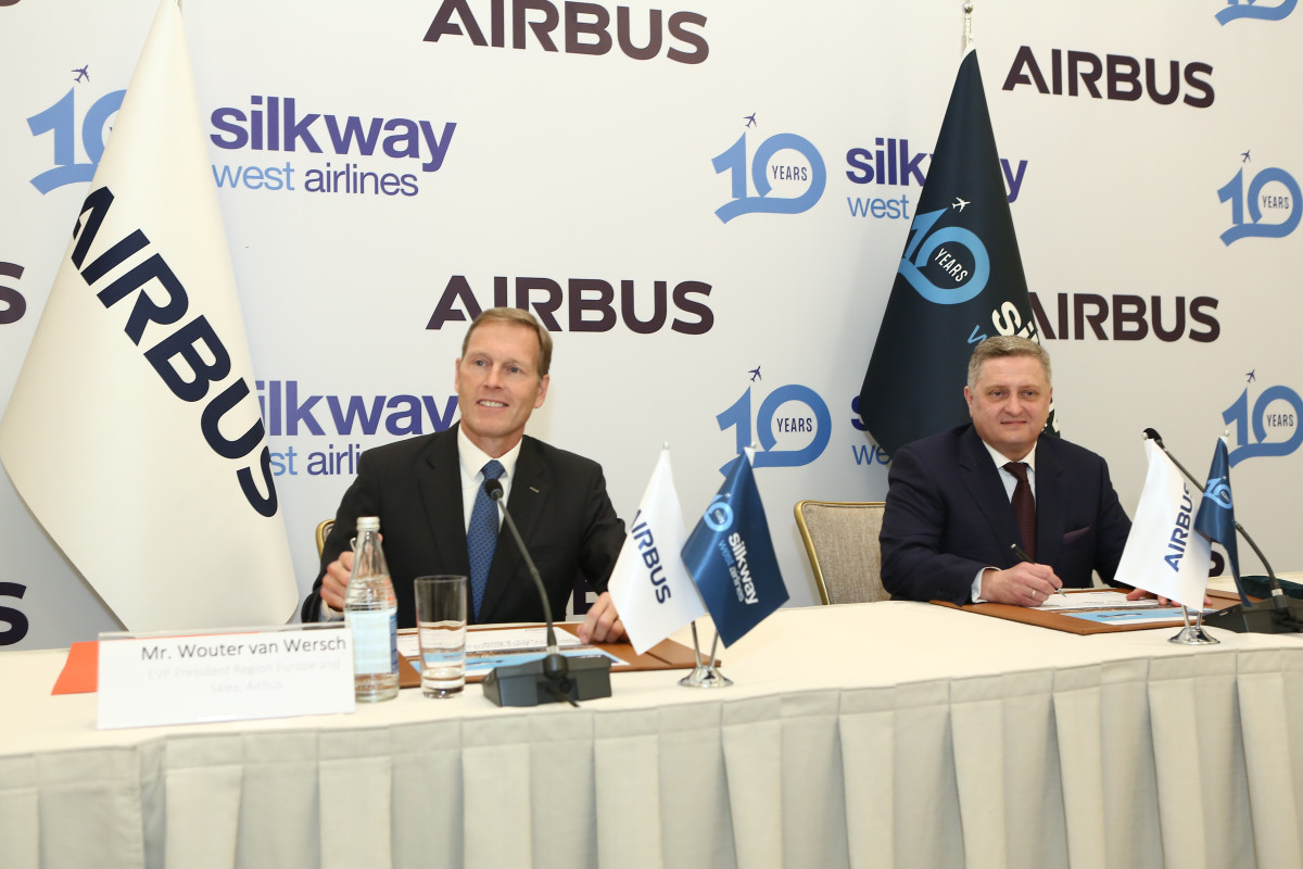 Silk Way West Airlines confirms order for two new generation Airbus A350Fs