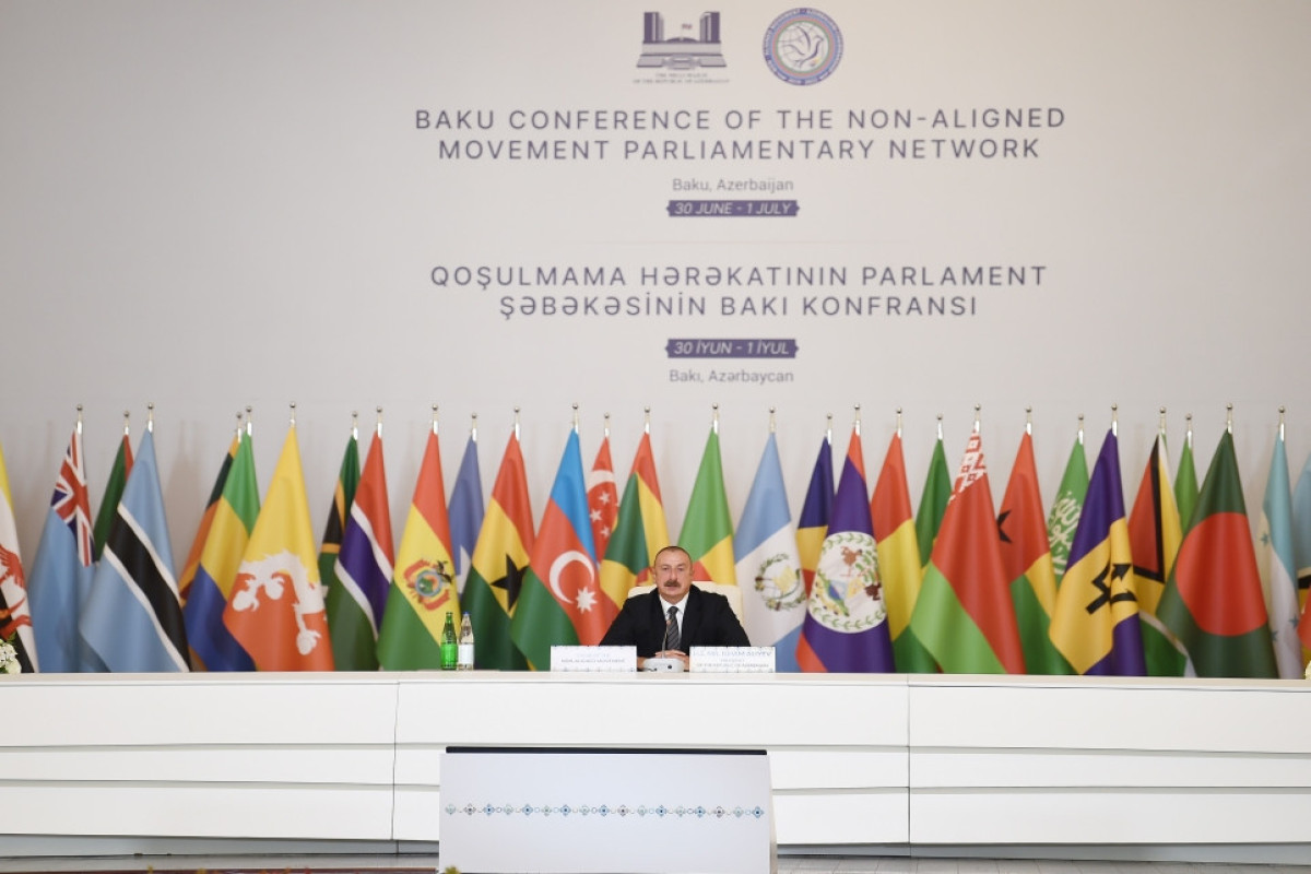 Prezident İlham Əliyev Qoşulmama Hərəkatı Parlament Şəbəkəsinin Bakı Konfransında çıxış edib - YENİLƏNİB-2  - VİDEO 