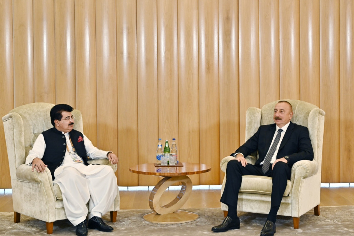 Президент Азербайджана Ильхам Алиев принял председателя Сената Пакистана