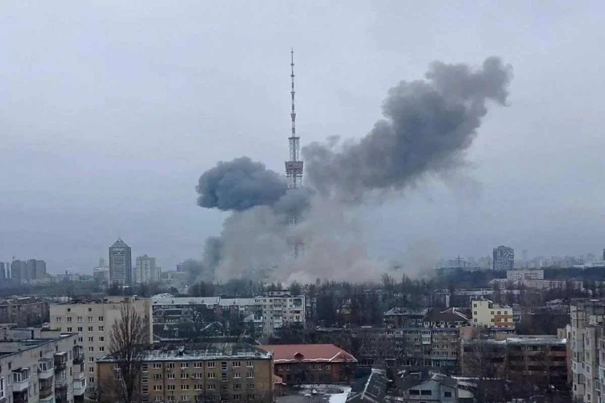 Russian troops attacked the Kiev TV tower-PHOTO