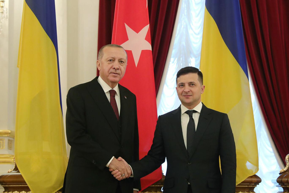 Ukrayna Prezidenti Volodimir Zelenski və Türkiyə Prezidenti Rəcəb Tayyib Ərdoğan