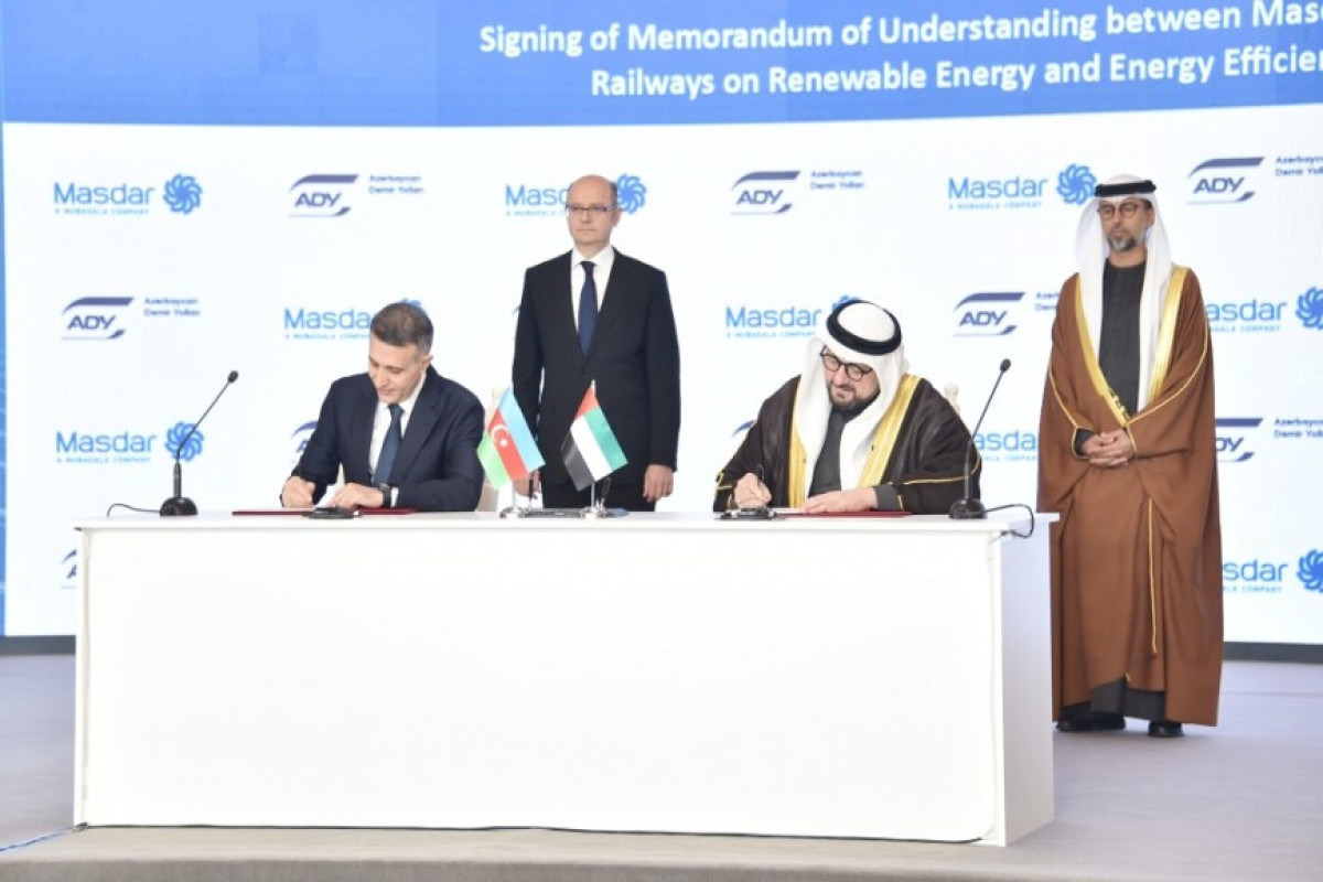 “Masdar” ilə “Azərbaycan Dəmir Yolları” arasında Anlaşma Memorandumu imzalanıb