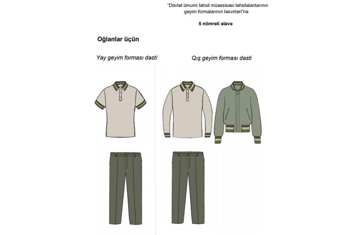 Şagirdlərin geyim formaları müəyyənləşib