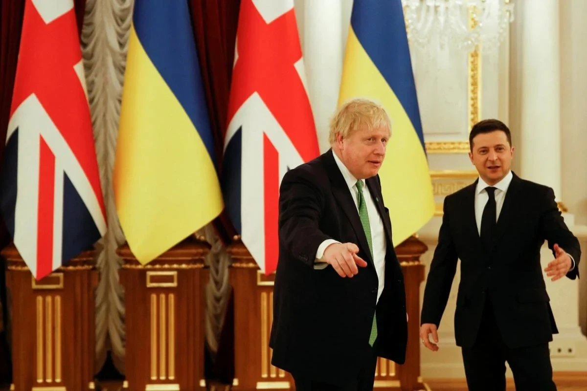 Böyük Britaniyanın Baş naziri Boris Conson, Ukrayna Prezidenti Vladimir Zelenski ilə görüş