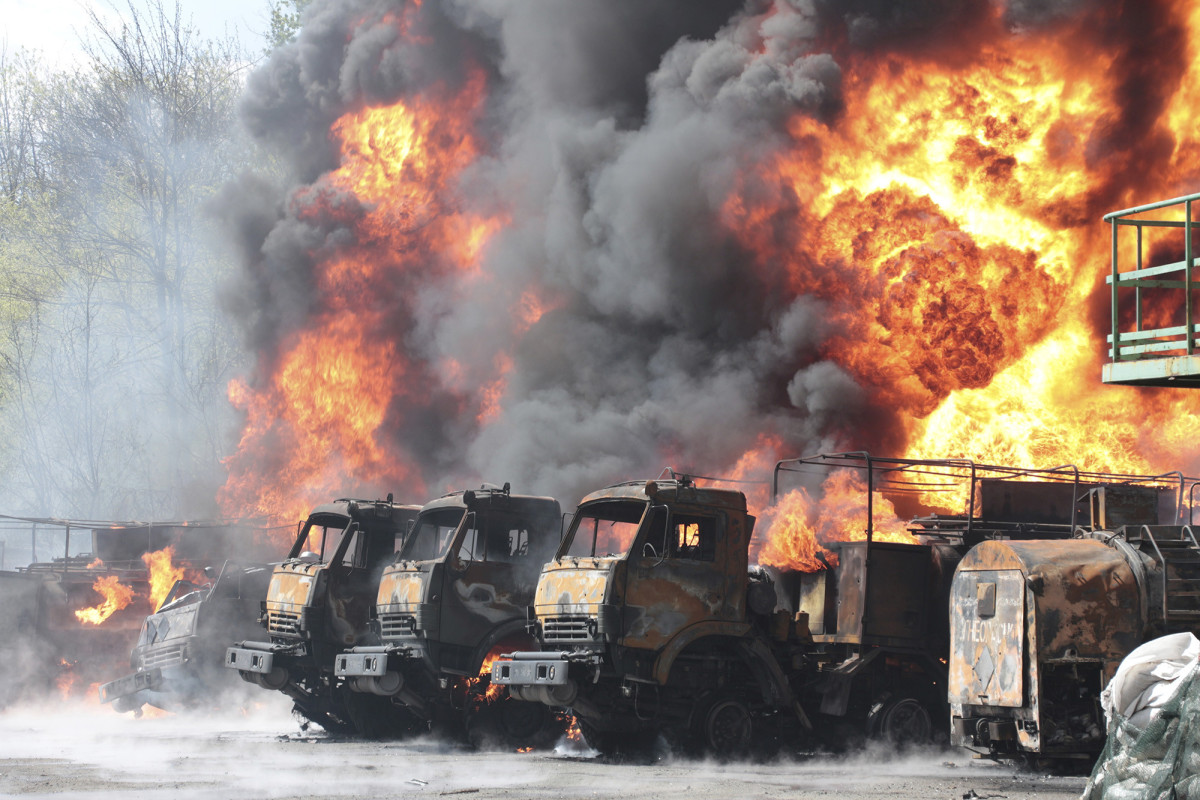 One killed as Ukrainian shelling causes fire at oil depot in Donetsk, say local authorities