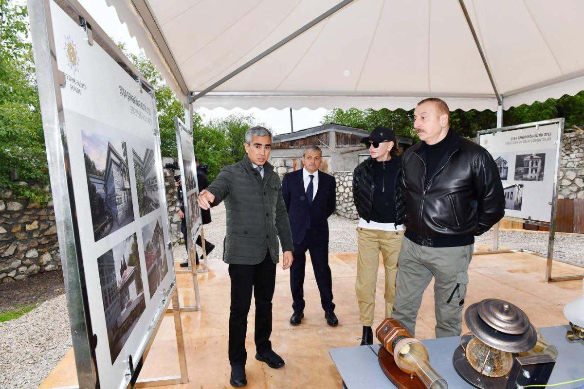 Prezident və birinci xanım “Shusha Boutique Hotel”in yerləşəcəyi ərazidə olublar - VİDEO 