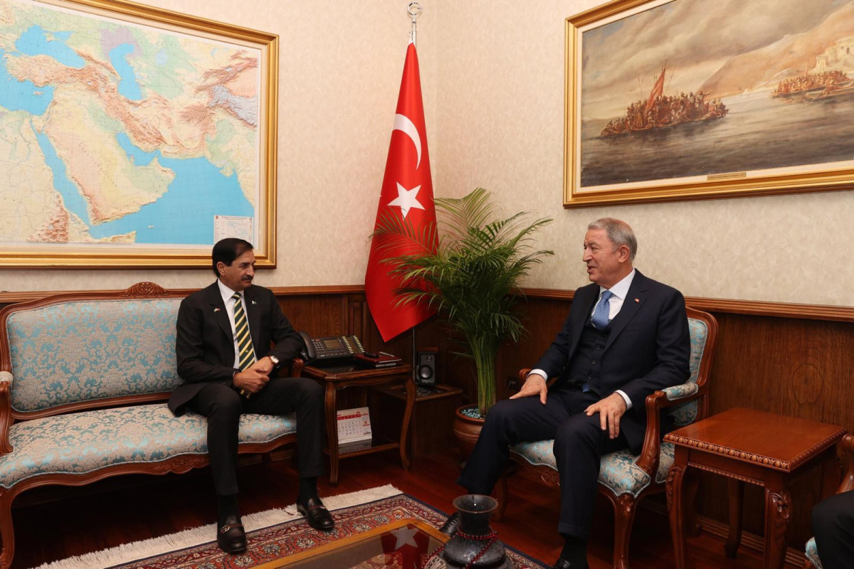 Hulusi Akar, Turkish National Defense Minister and Mian Muhammad Hilal Hussain,  Pakistani Deputy Defense Minister