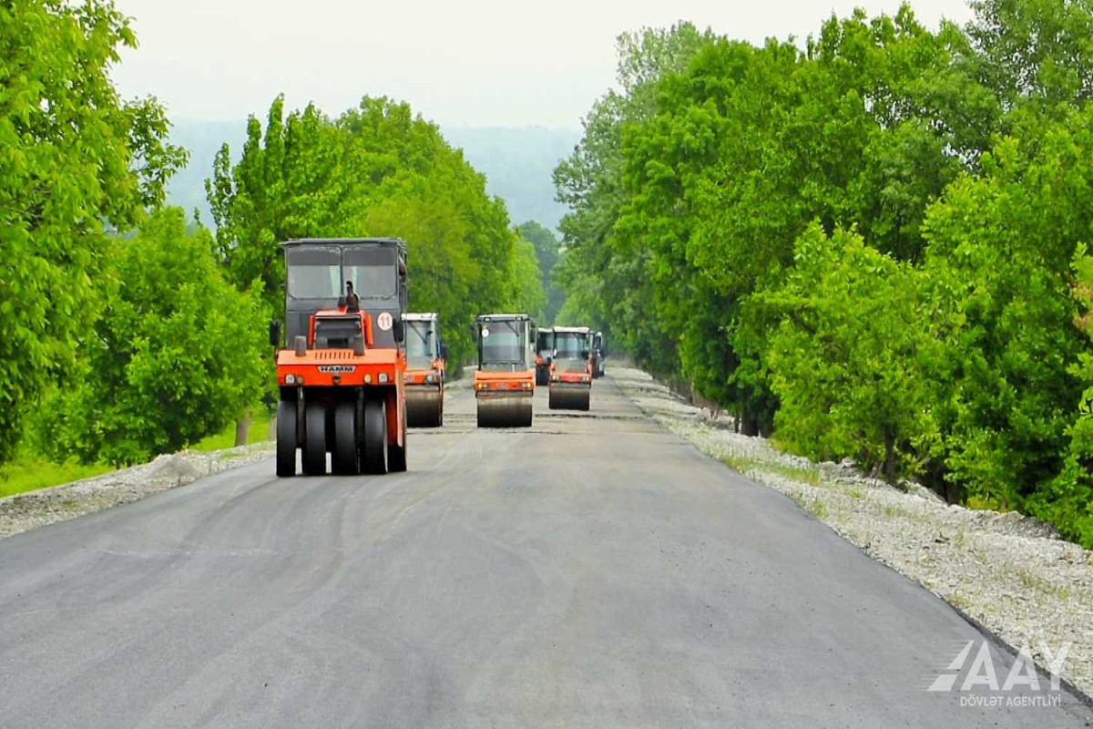 Oğuz-Şəki yolunun yenidən qurulması davam edir - FOTO  - VİDEO 
