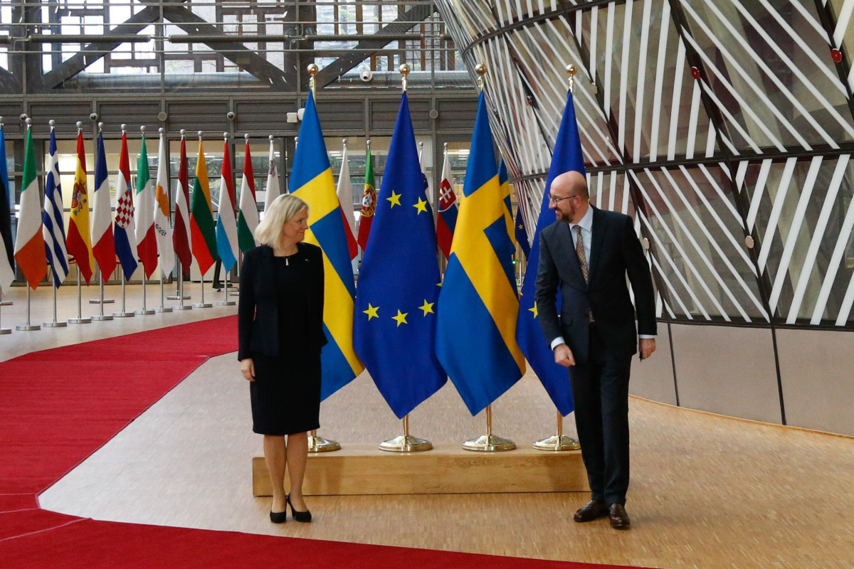 Charles Michel welcomes Sweden
