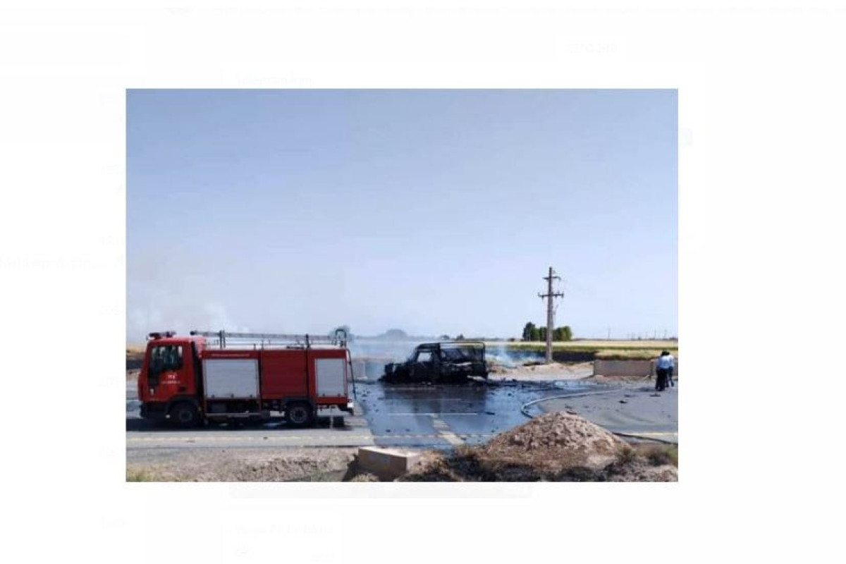 İranda hərbi sursat daşıyan avtomobil yanıb