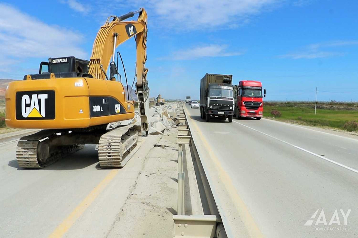 Bakı-Quba-Rusiya yolunun yenidənqurma işləri sürətlə aparılır - FOTO  - VİDEO 