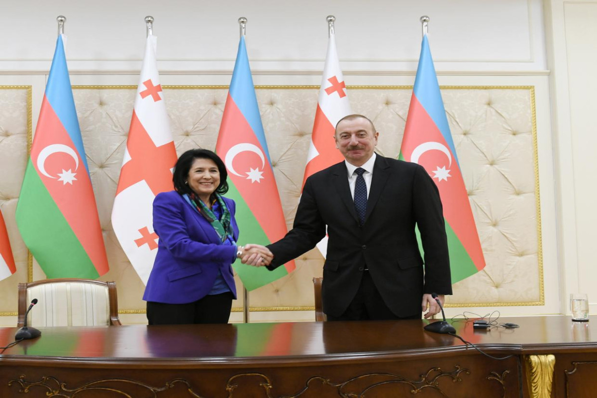 Salome Zourabichvili and Ilham Aliyev