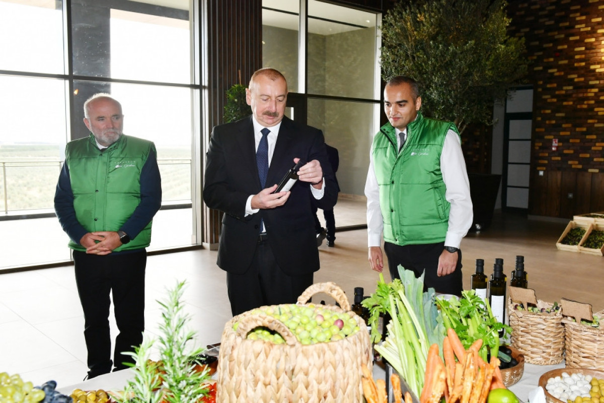 Президент принял участие в открытии завода по производству оливкового масла в Зиря