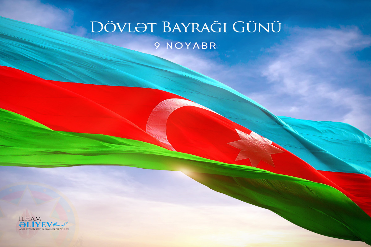 Президент Ильхам Алиев поделился публикацией в связи с 9 ноября – Днем Государственного флага