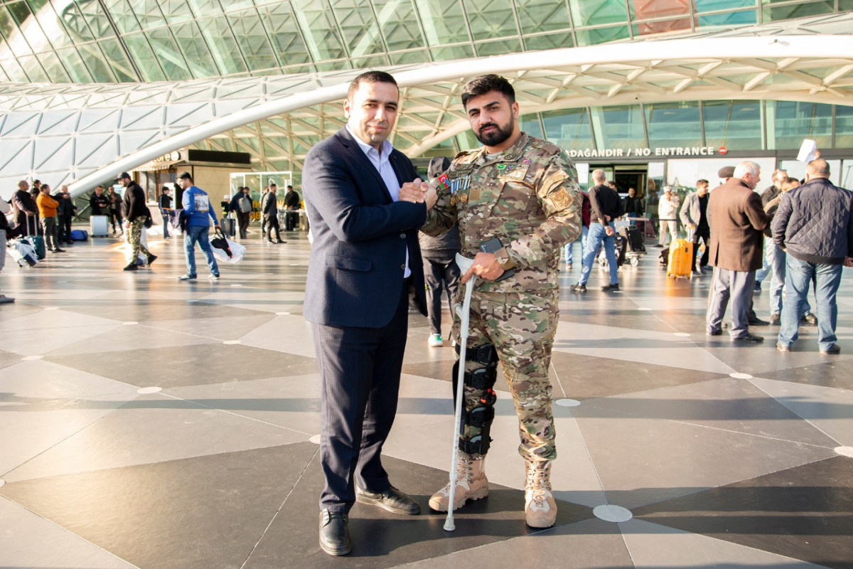 Türkiyəyə müalicə üçün göndərilən daha bir qazi sağalaraq Vətənə qayıdıb