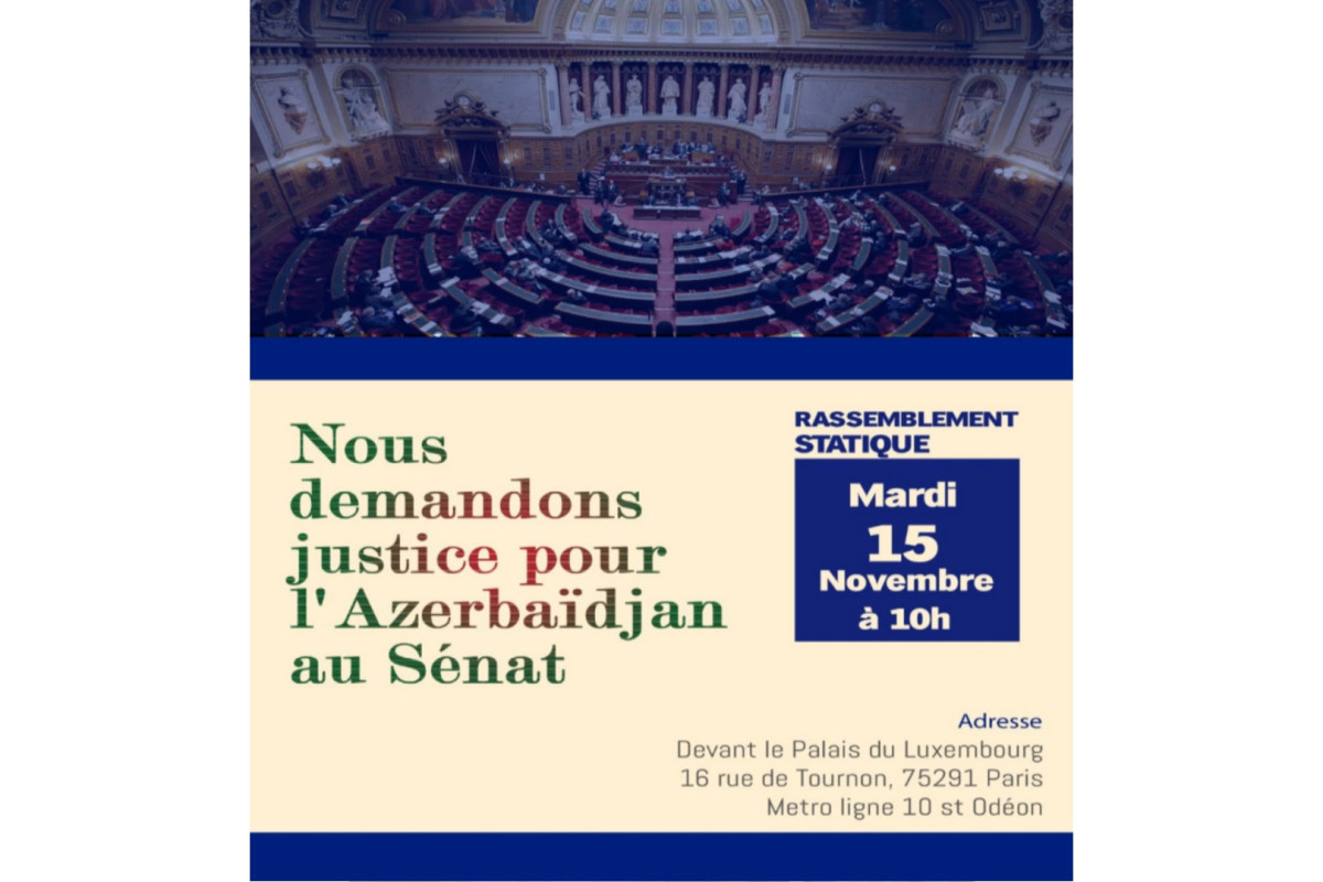 Azerbaijanis to hold rally in front of French Senate on November 15