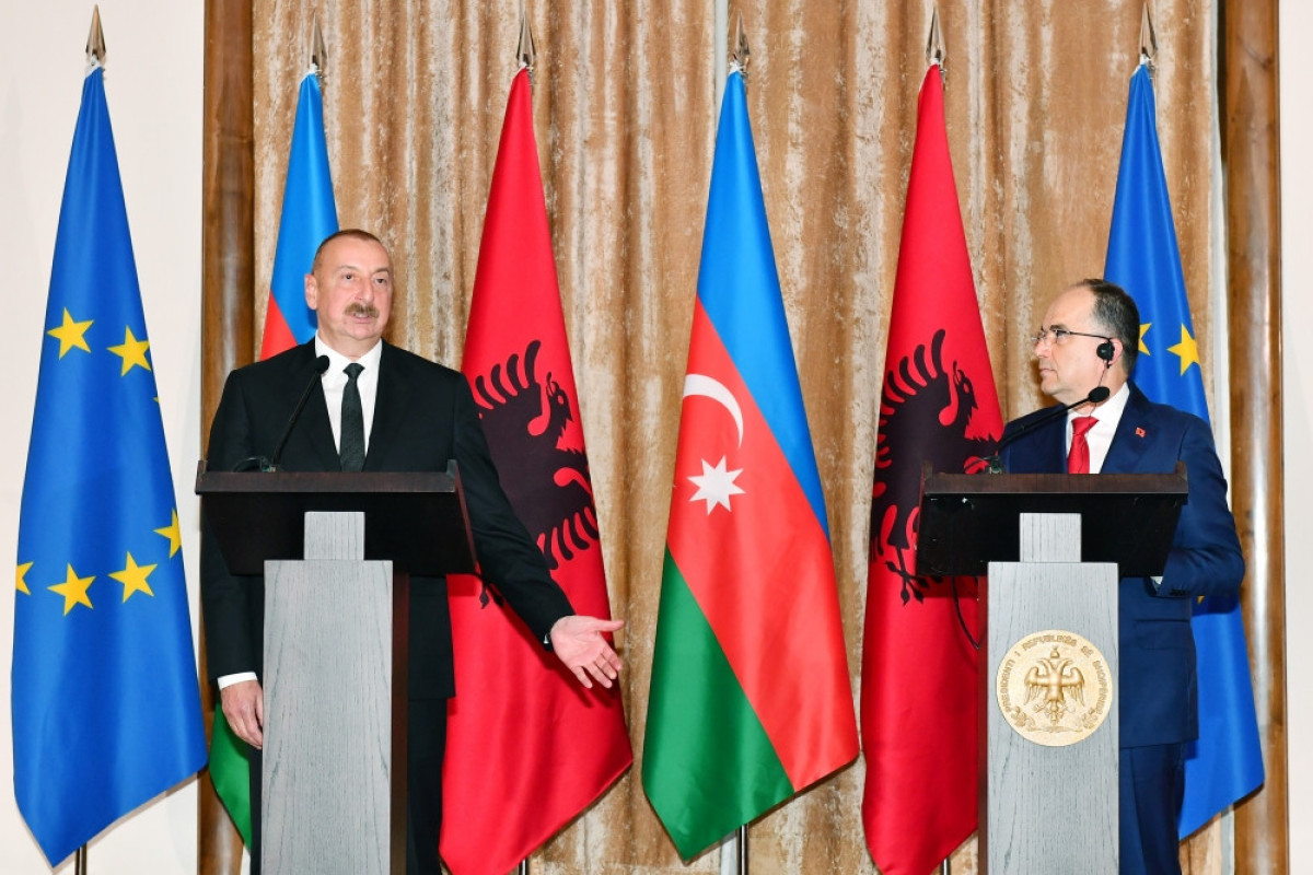 Azerbaijani, Albanian presidents made press statements