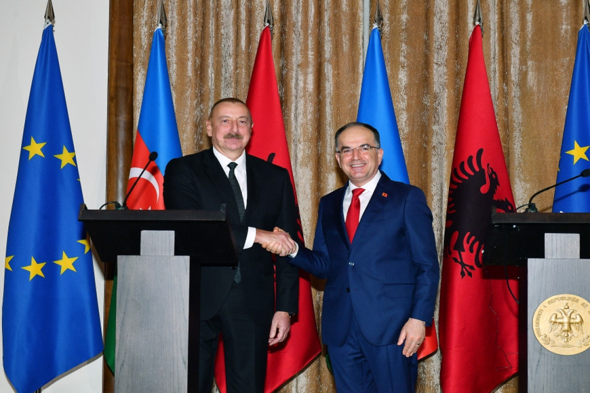 Ilham Aliyev, President of Azerbaijan and Bajram Begaj, President of Albania