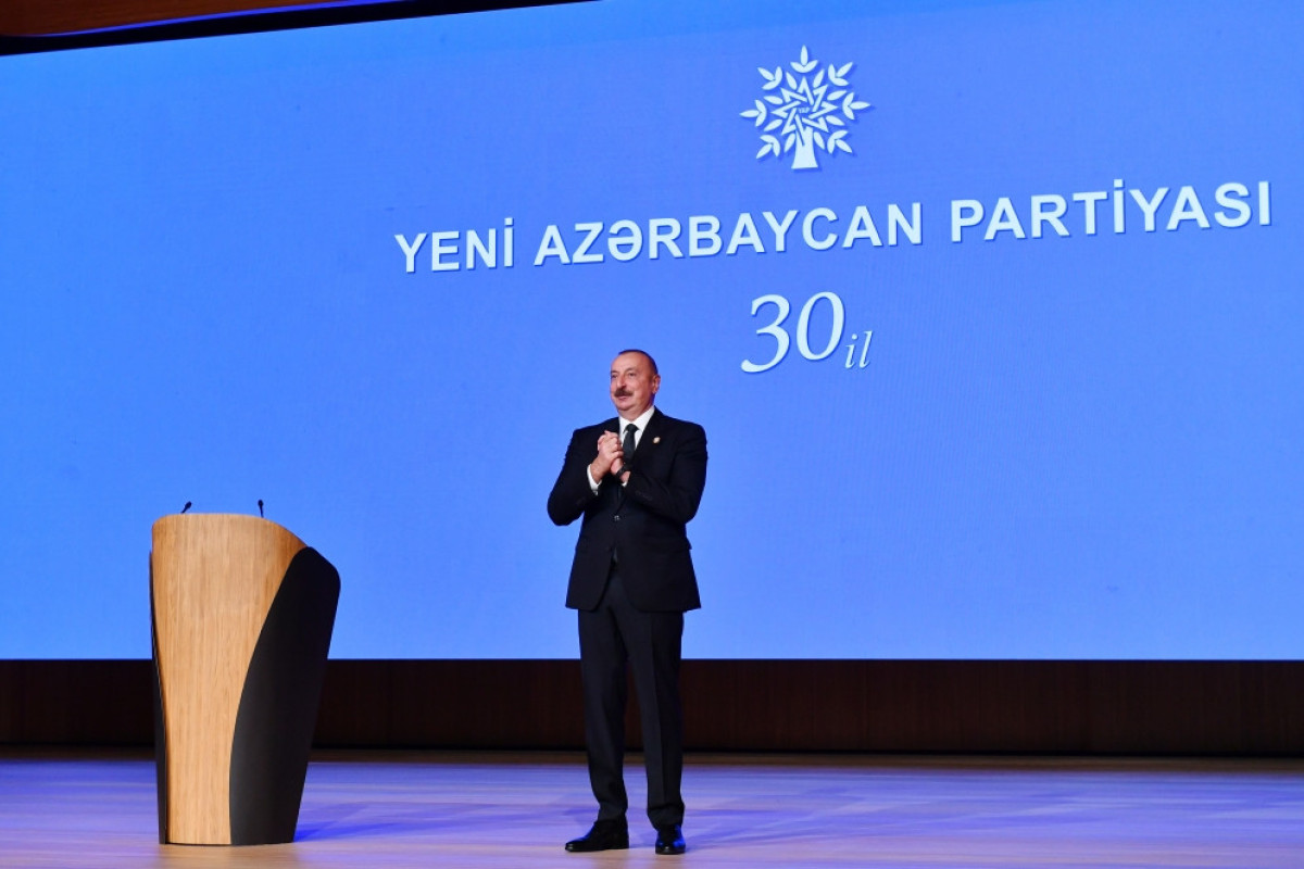An event dedicated to 30th anniversary of New Azerbaijan Party held, President Ilham Aliyev delivered speech-UPDATED-1 