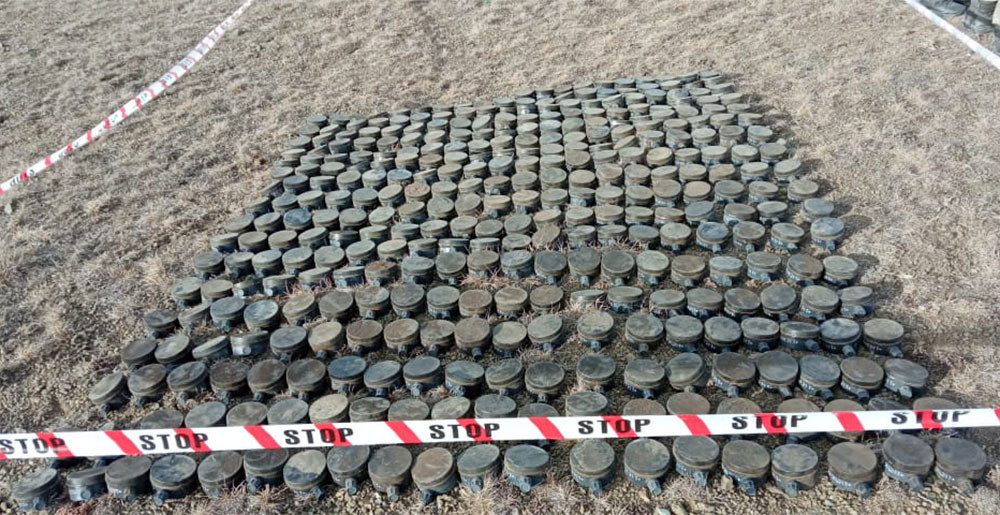 Sarıbaba yüksəkliyində Ermənistanda istehsal edilmiş 350 mina zərərsizləşdirilib - FOTO 