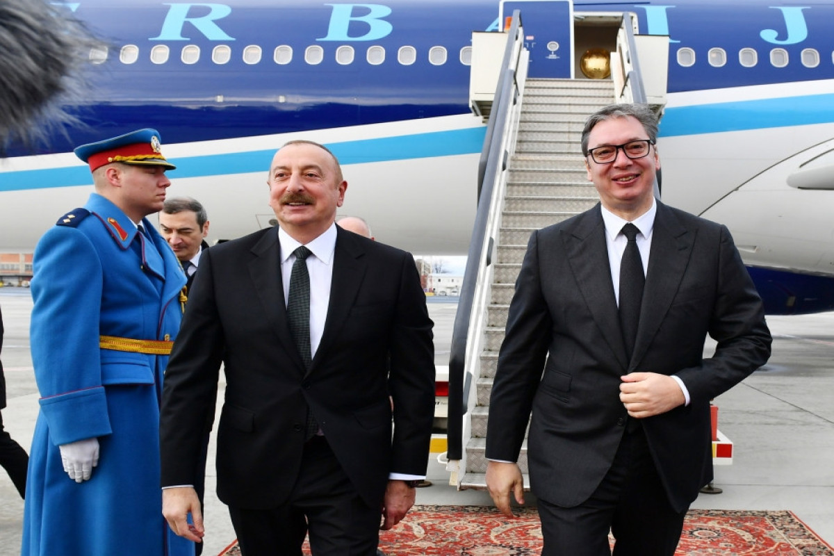 President Ilham Aliyev pays official visit to Serbia