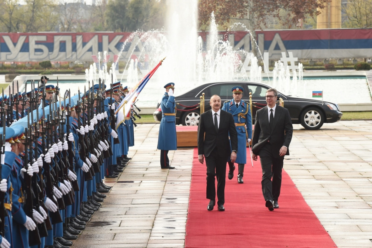 Official welcome ceremony was held for President Ilham Aliyev in Belgrade