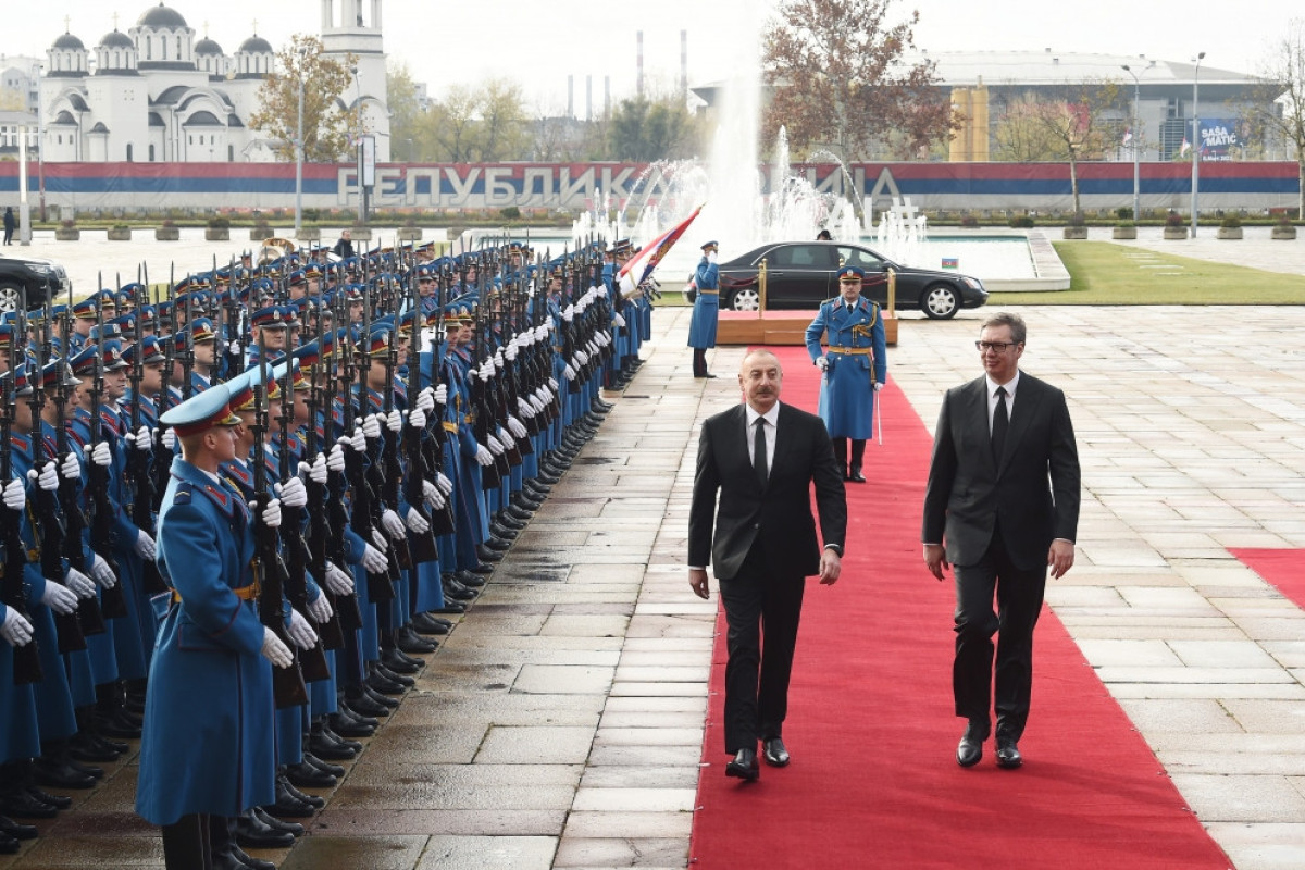 Official welcome ceremony was held for President Ilham Aliyev in Belgrade