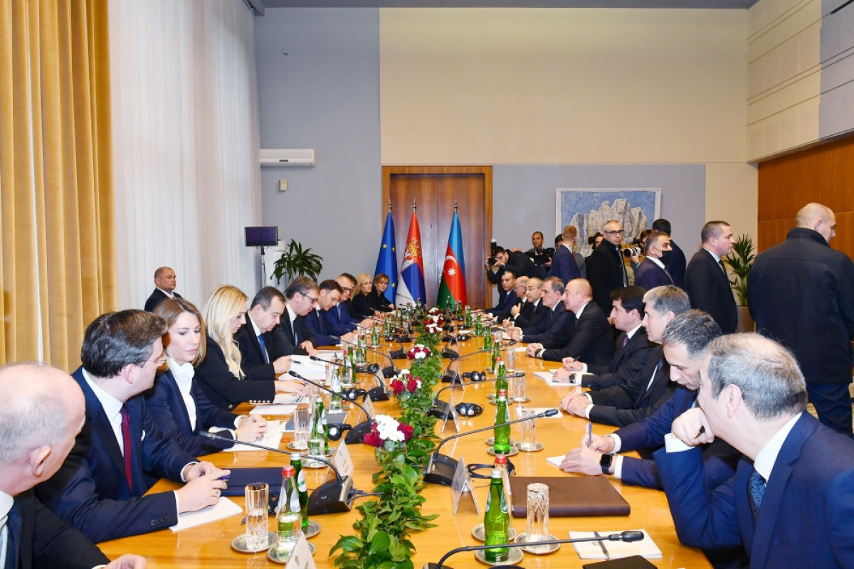 President Ilham Aliyev, President of Serbia Aleksandar Vucic held expanded meeting-UPDATED 