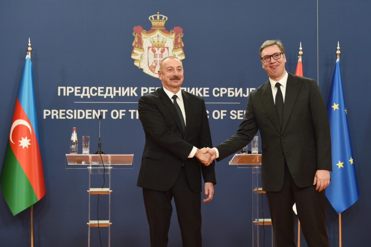 Президенты Азербайджана и Сербии выступили с заявлениями для печати -ОБНОВЛЕНО 