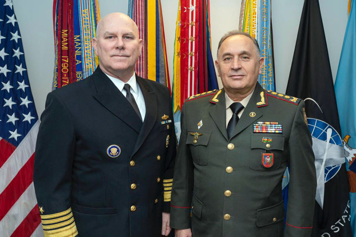 Vice Chairman of the Joint Chiefs of Staff, Admiral Christopher Grady and the First Deputy Minister of Defense – Chief of the General Staff of the Azerbaijan Army, Colonel General Karim Valiyev