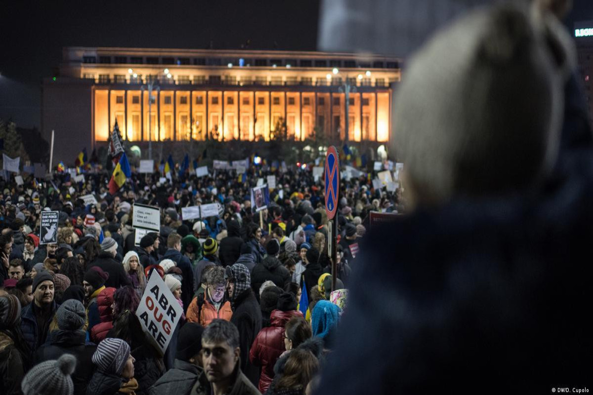 Антиправительственная демонстрация в Бухаресте