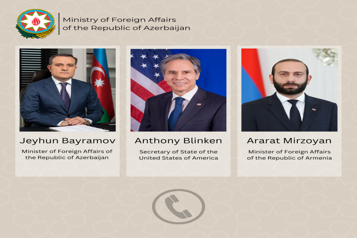 Azerbaijani FM spoke by phone with US Secretary of State and Armenian FM-UPDATED 