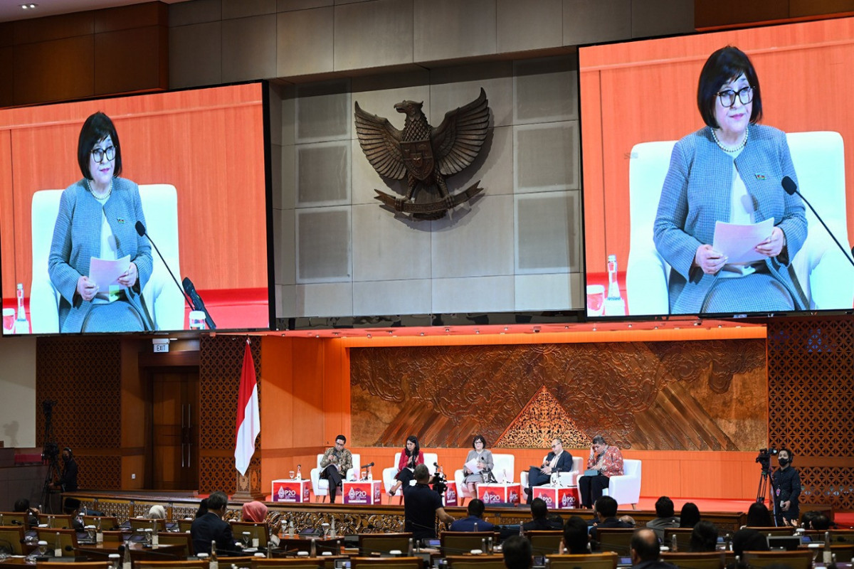 Chairperson of Azerbaijan's Milli Majlis takes the Floor at the 8th Summit of G20 Parliamentary Speakers in Jakarta