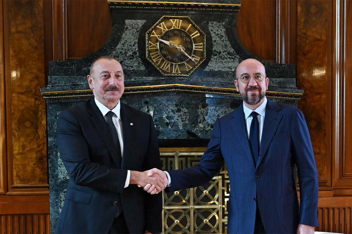 President of Azerbaijan Ilham Aliyev and President of the Council of the European Union (EU) Charles Michel