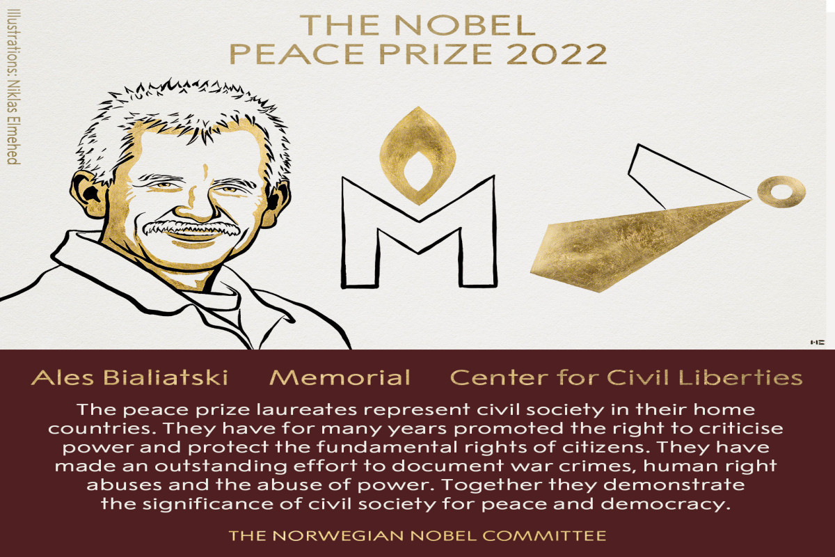 Nobel Peace Prize awarded to Ales Bialiatski from Belarus