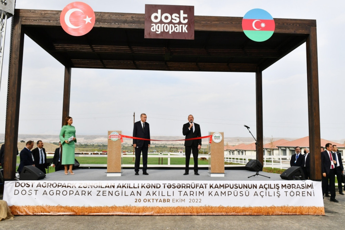 Presidents of Azerbaijan and Turkiye attended opening of first stage of “Dost Agropark" smart agricultural complex in Zangilan-UPDATED 
