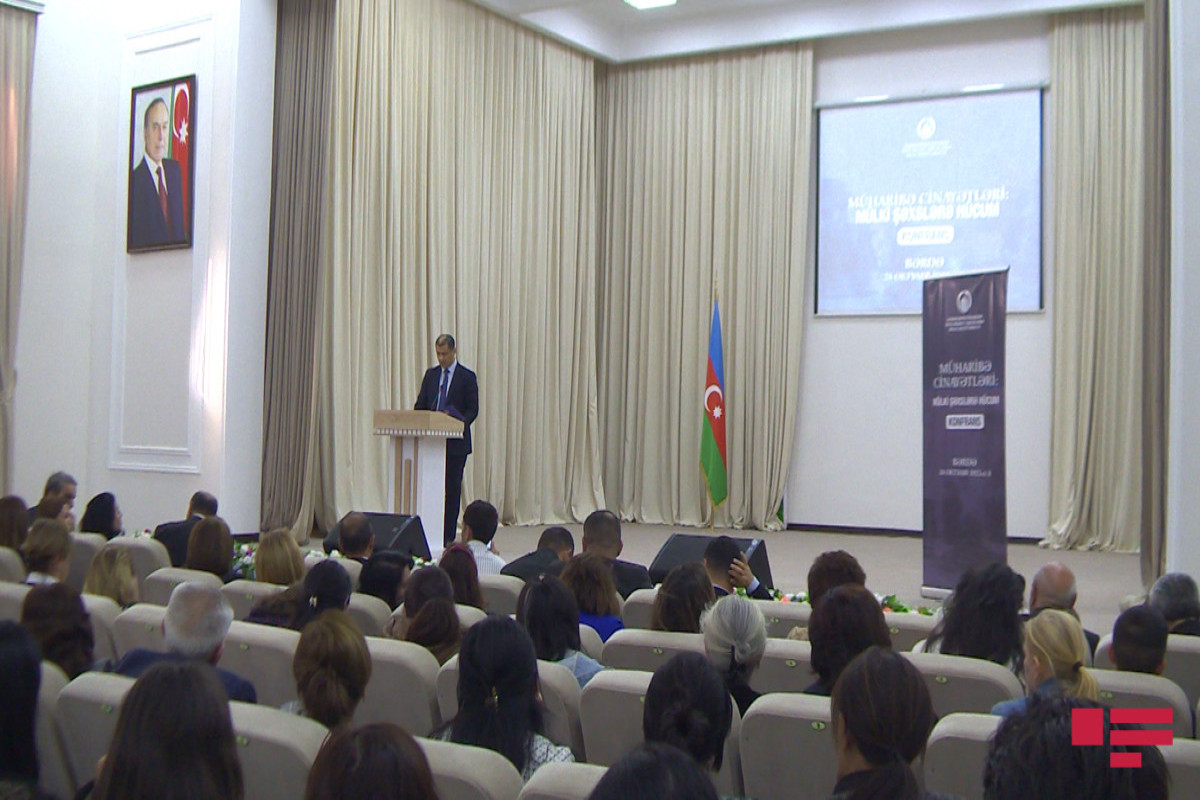 Bərdədə “Müharibə cinayətləri: Mülki şəxslərə hücum” adlı konfrans keçirilib - FOTO 