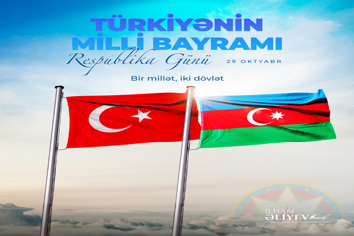 Azerbaijani President shares post on Turkiye's Republic Day