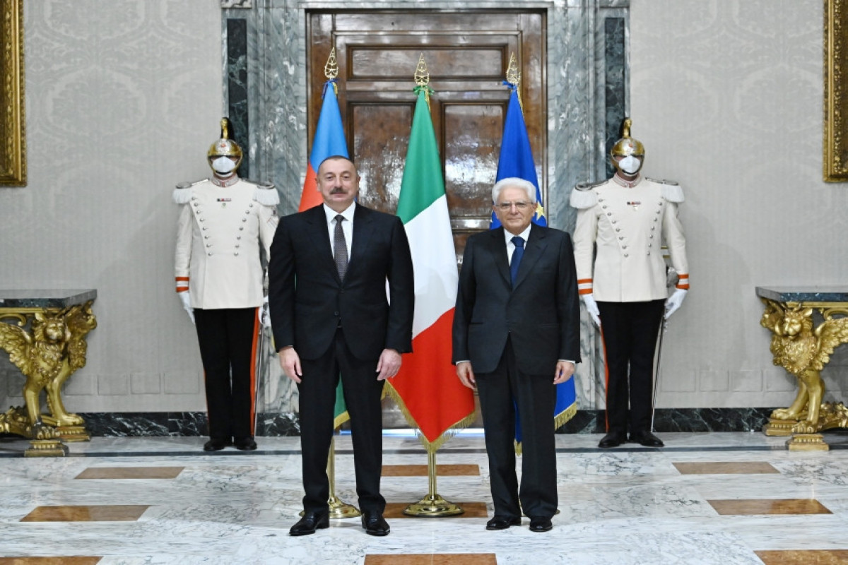 Президент Ильхам Алиев встретился с Президентом Италии